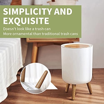 Nordic Trash Can with Lid - 7L Stylish Waste Basket