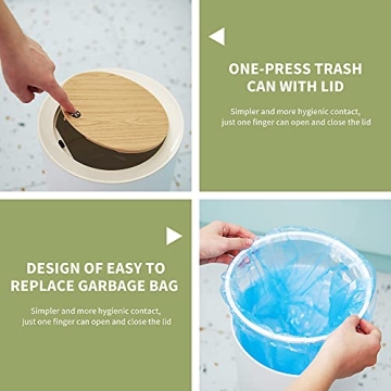 Nordic Trash Can with Lid - 7L Stylish Waste Basket