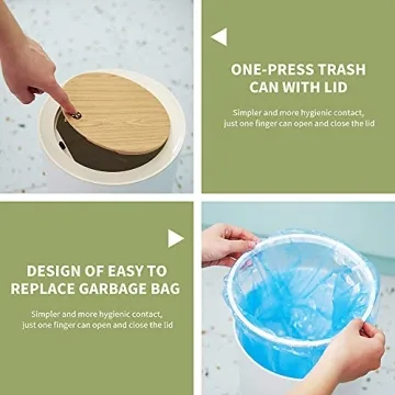 Nordic Trash Can with Lid - 7L Stylish Waste Basket