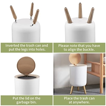 Nordic Trash Can with Lid - 7L Stylish Waste Basket