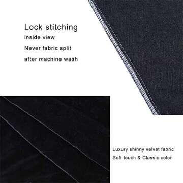 GIGIZAZA Decor Throw Couch Pillow Covers,Set of 2 Sofa Cushion Black Pillow Covers,Velvet Pillow Cases 24 x 24inch