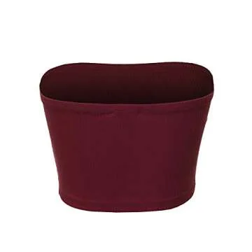 Stylish Made by Emma Ribbed Tube Top in Wine Color