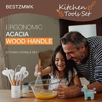 Stylish Kitchen Cooking Utensils Set with Holder