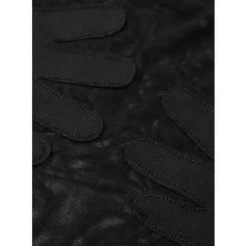 Remidoo Women's Sexy Hand Print Mesh Tank Crop Top Sleeveless See Through Shirt Black Hand Medium