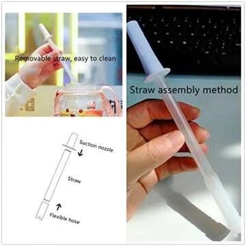 Xigugo Kawaii Bear Straw Bottle - Cute Large Capacity Water Bottle