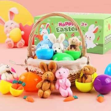 Easter Eggs Stuffers - Cute Bunny Plush Toys & Eggs