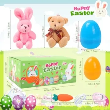 Easter Eggs Stuffers - Cute Bunny Plush Toys & Eggs