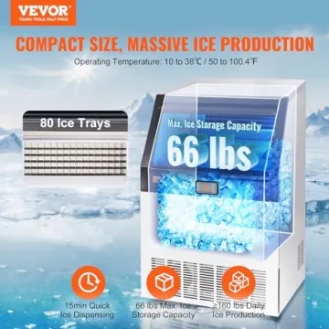 VEVOR 160lbs/24H Commercial Ice Maker Machine