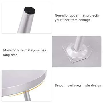 Apicizon 16" Round Side Table, Sliver End Table for Living Room, Bedside, Mid Century Modern Coffee Table or Circle Accent Table for Small Spaces, Metal Nightstand (Silver)