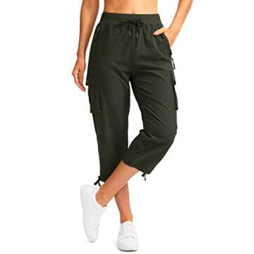 Soothfeel Women's Cargo Capris Pants with 6 Pockets Lightweight Quick Dry Travel Hiking Summer Pants...