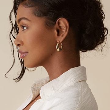 14K Gold Plated Hypoallergenic Hoops | PAVOI Chunky Earrings