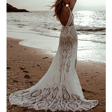 Ever Girl Beach Wedding Dress Vintage Lace Bohemian Gown