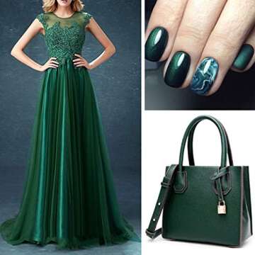 Elite99 Gel Polish Soak Off Gel Polish Nail Art New Bling Colors Manicure Lacquer 15ml Pearl Dark Green