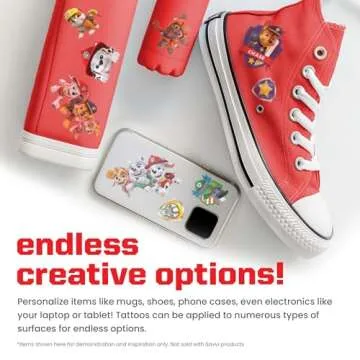 Savvi - 50 Paw Patrol Temporary Tattoos: All Characters, Skin-Safe Ink, Great for Birthday Parties, Gifts for Boys and Girls Ages 4-12+, Made in the USA [6 sheets, 50 count]