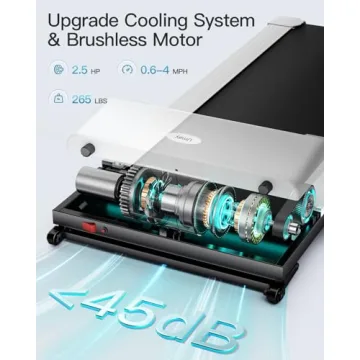 UMAY Fitness 512 Walking Pad, Under Desk Treadmill for Home and Office, Portable Walking Treadmill, Ultra Quiet 2.5 HP Brushless, 16.5x45.7” Wide Running Belt, 300LBS Capacity