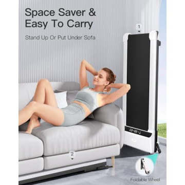 UMAY Fitness 512 Walking Pad, Under Desk Treadmill for Home and Office, Portable Walking Treadmill, Ultra Quiet 2.5 HP Brushless, 16.5x45.7” Wide Running Belt, 300LBS Capacity