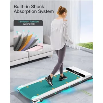 UMAY Fitness 512 Walking Pad, Under Desk Treadmill for Home and Office, Portable Walking Treadmill, Ultra Quiet 2.5 HP Brushless, 16.5x45.7” Wide Running Belt, 300LBS Capacity