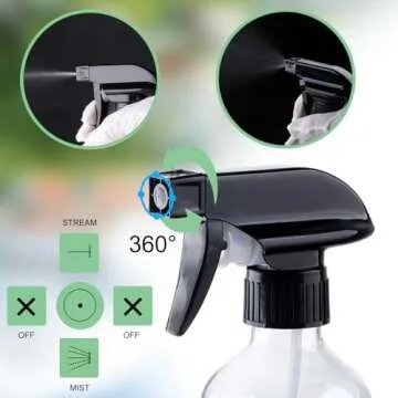 KREMORV 10oz Spray Bottles - Adjustable & UV Protected