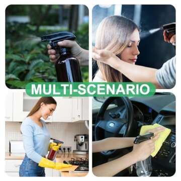 KREMORV 10oz Spray Bottles - Adjustable & UV Protected