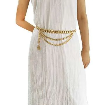 Stylish Women Thick Metal Link Waist Chain for Every Occasion