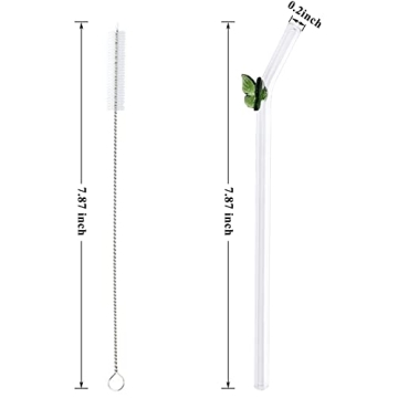 Colorful Butterfly Reusable Glass Straws - Fun & Eco-Friendly