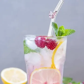 Colorful Butterfly Reusable Glass Straws - Fun & Eco-Friendly