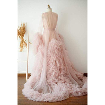 Kelaixiang Tulle Robe Elegant Bridal Dressing Gown