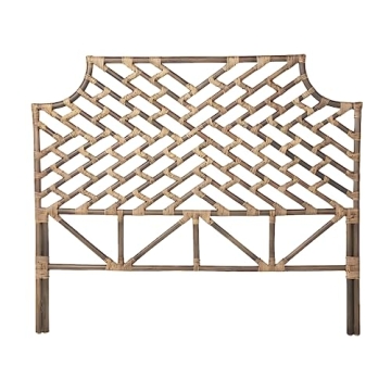 Kouboo Rattan Chippendal Headboard, Full, Handmade, Bedroom Furniture, Bohemian Decor, Headboard, An...
