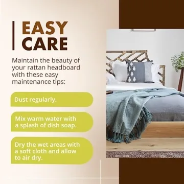 Kouboo Rattan Chippendal Headboard, Full, Handmade, Bedroom Furniture, Bohemian Decor, Headboard, Antique Brown