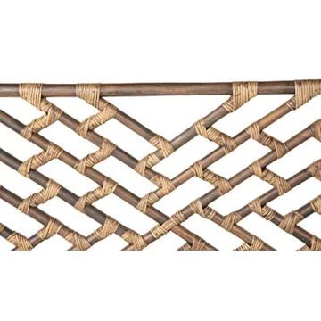 Kouboo Rattan Chippendal Headboard, Full, Handmade, Bedroom Furniture, Bohemian Decor, Headboard, Antique Brown