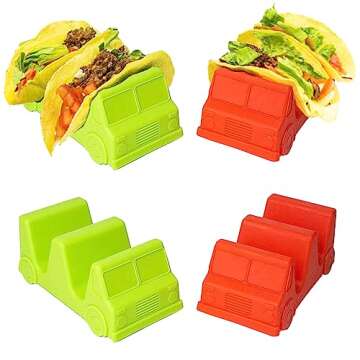 MENJITO Taco Truck Taco Holder (Pack of 4) | Fun Taco Tuesday Party for both Kids and Adults | Perfe...