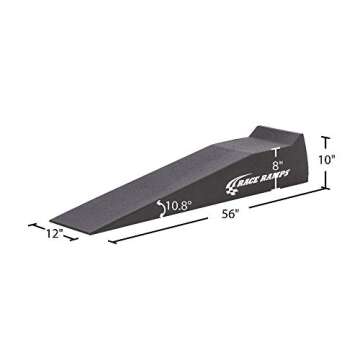 Race Ramps RR-56 Car Service Ramps (Set of Two) - 8" Lift for 10" W Tires - 10.8 Degree Approach Ang...