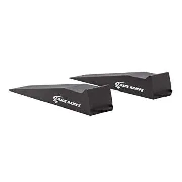 Race Ramps RR-56 Car Service Ramps (Set of Two) - 8" Lift for 10" W Tires - 10.8 Degree Approach Angle for Low Profile Vehicles - 1,500 lbs. per Ramp Weight Capacity