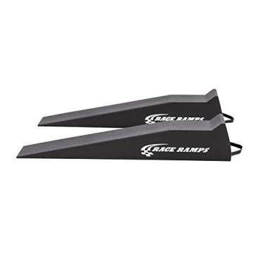 Race Ramps RR-56 Car Service Ramps (Set of Two) - 8" Lift for 10" W Tires - 10.8 Degree Approach Angle for Low Profile Vehicles - 1,500 lbs. per Ramp Weight Capacity