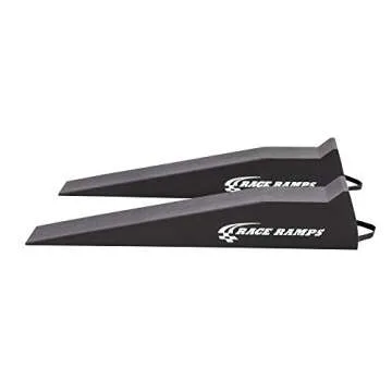Race Ramps RR-56 Car Service Ramps (Set of Two) - 8" Lift for 10" W Tires - 10.8 Degree Approach Angle for Low Profile Vehicles - 1,500 lbs. per Ramp Weight Capacity