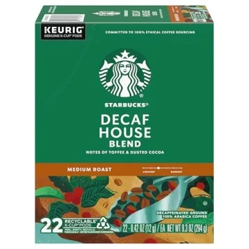 Starbucks K-Cup Coffee Pods, Medium Roast Coffee, Decaf House Blend for Keurig Coffee Makers, 100% A...