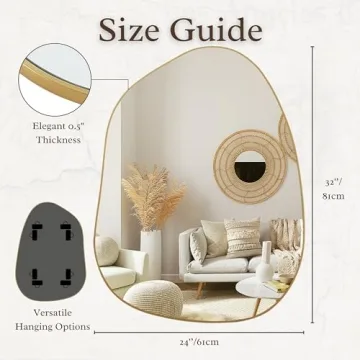Elegant Asymmetrical Gold Wall Mirror to Elevate Decor