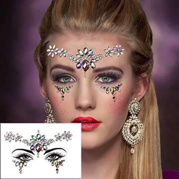 Meredmore 6Sets Festival Face Jewels stickers Body jewels stickers Glitter Rave Face Gems Rhinestones – Eye Body Gems | Rhinestone Stickers | Body Glitter Festival Rave & Party Accessories colorful