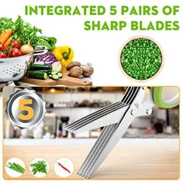Herb Scissors Set - Updated 2024 Cool Kitchen Gadgets for Cutting Fresh Garden Herbs - Herb Cutter S...