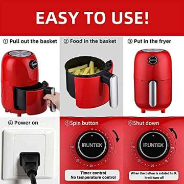 iRUNTEK Mini Air Fryer for Quick Healthy Meals