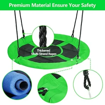 SUPER DEAL 40 Inch Green Saucer Tree Swing for All Ages