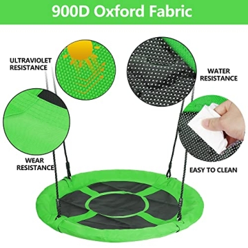 SUPER DEAL 40 Inch Green Saucer Tree Swing for All Ages