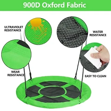 SUPER DEAL 40 Inch Green Saucer Tree Swing for All Ages