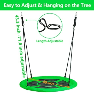 SUPER DEAL 40 Inch Green Saucer Tree Swing for All Ages