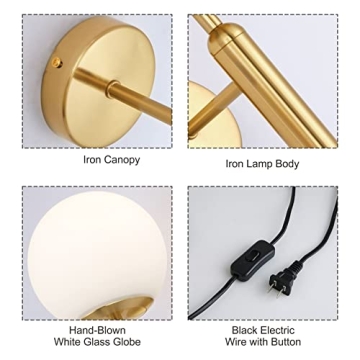 KCO Modern Wall Sconce - Mid Century Design with Switch