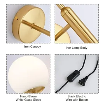 KCO Modern Wall Sconce - Mid Century Design with Switch