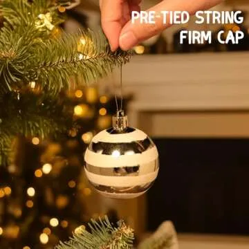 NoelNest Christmas Ball Ornaments Set, 40ct White and Gold Shatterproof Christmas Tree Decorations Ball Ornaments, Elegant Hanging Ornaments for Xmas Trees Holiday Party Decor