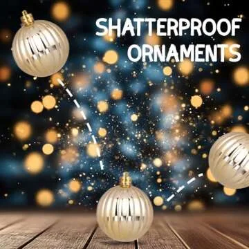NoelNest Christmas Ball Ornaments Set, 40ct White and Gold Shatterproof Christmas Tree Decorations Ball Ornaments, Elegant Hanging Ornaments for Xmas Trees Holiday Party Decor