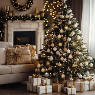 NoelNest Christmas Ball Ornaments Set, 40ct White and Gold Shatterproof Christmas Tree Decorations Ball Ornaments, Elegant Hanging Ornaments for Xmas Trees Holiday Party Decor