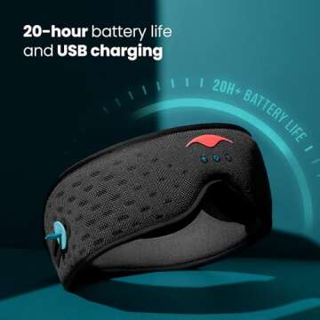 Manta Sound Sleep Mask with Bluetooth Headphones, 100% Blackout Eye Mask for Sleeping, Adjustable Fit, Ultra-Comfortable, Bluetooth Sleep Mask for Side Sleepers, Perfect for Travel and Meditation